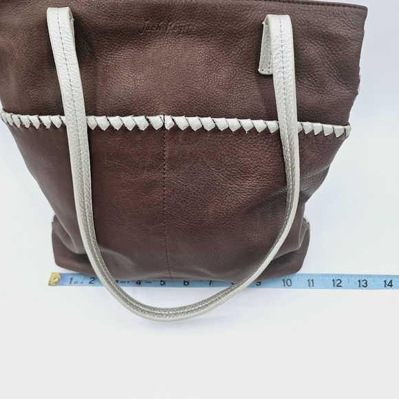 Jack Rogers Brown Leather Shoulder Bag Purse with Tassel - Picture 12 of 16